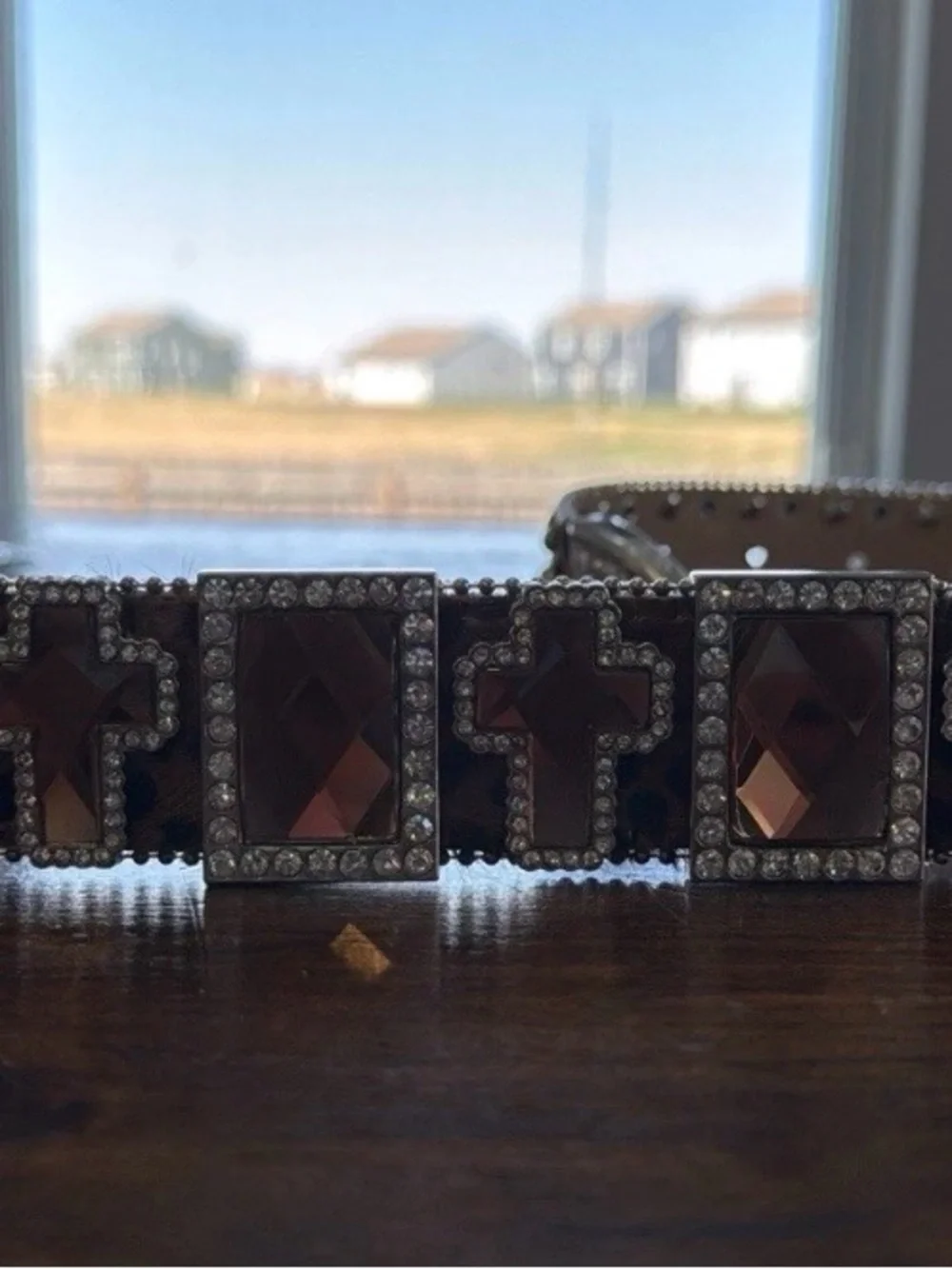Nocona Western Bling Leopard Print Western Belt - Brown